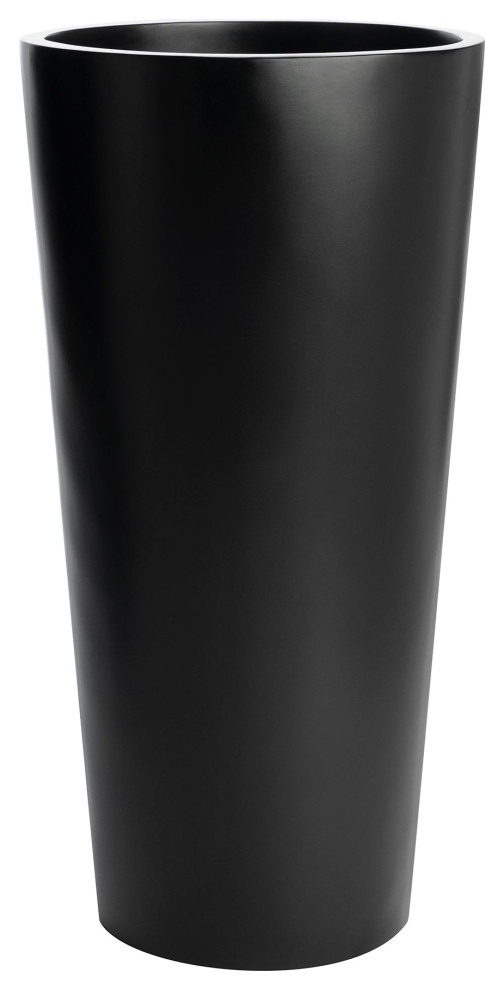 Sonoma Tall Cylinder Planter, Black, 7"x14"