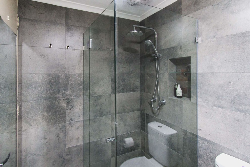 Photo of a small industrial bathroom in Perth.