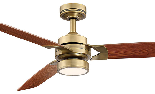 Alexis Led Ceiling Fan Aged Brass Finish Aged Brass