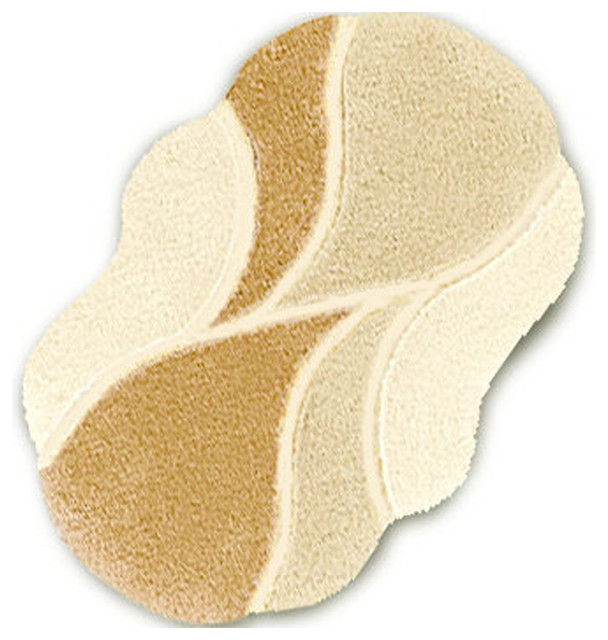 Unique Shaped Non Slip Washable Bathroom Rug, Vamonte Contemporary