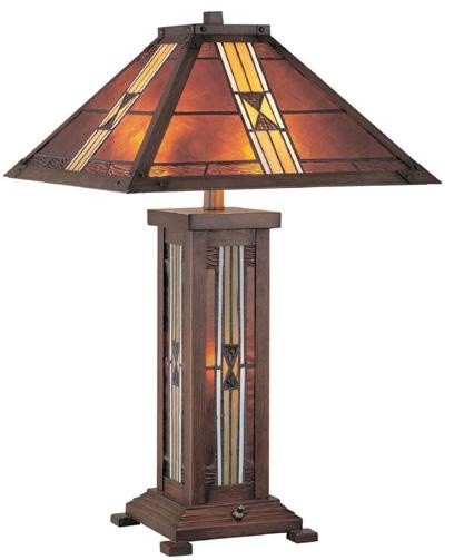 TABLE LAMP,D/BRZ/TIFFANY SHD&NIGHT LITE,E27 A 60Wx2&C 7,DCI