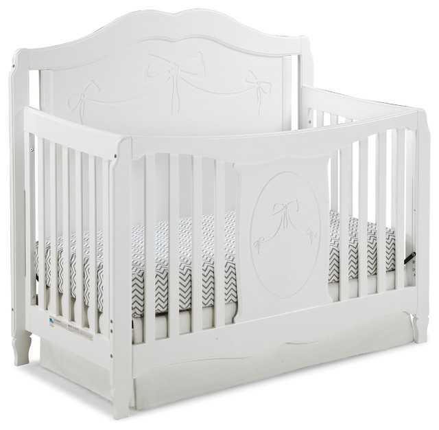 Stork Craft Princess Fixed Side Convertible Crib In White
