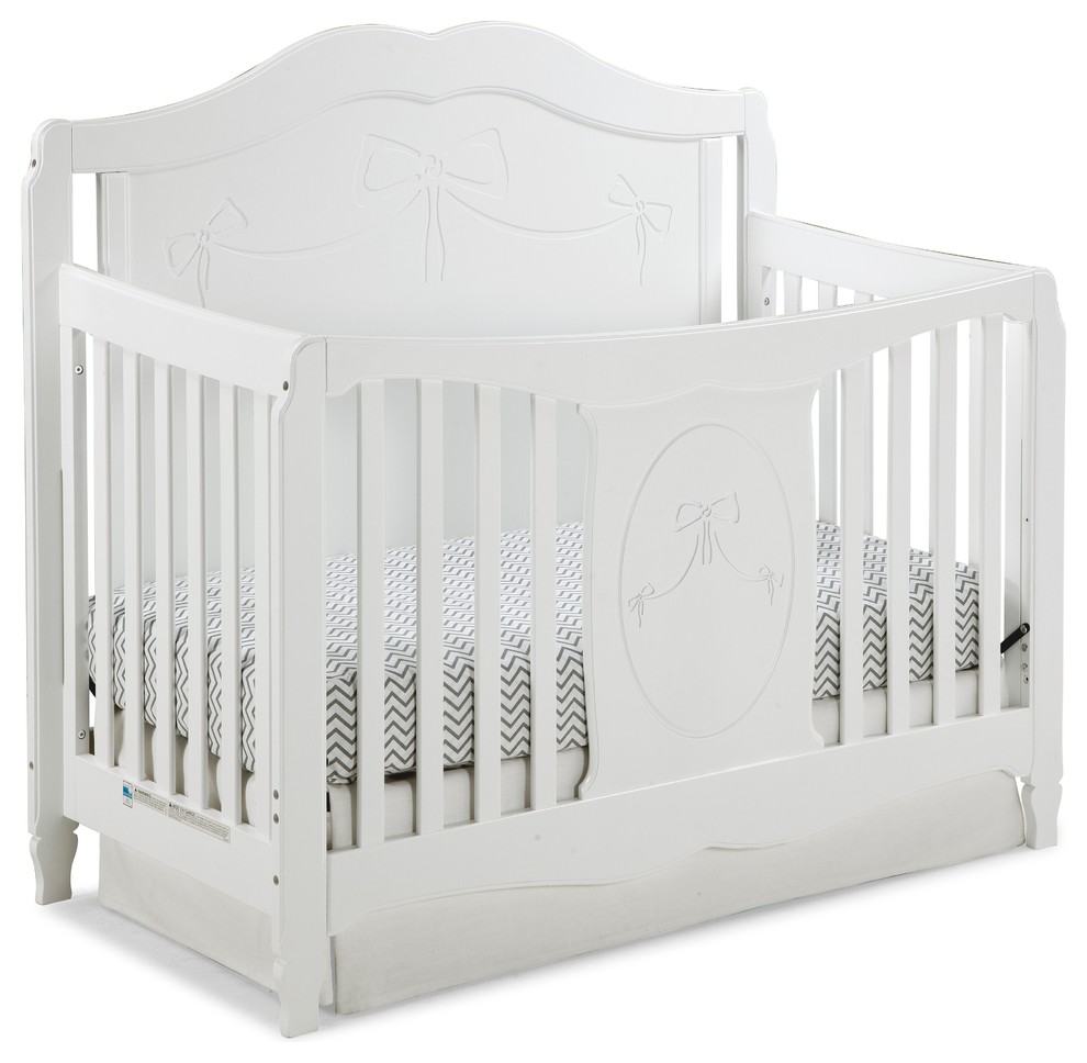 Stork Craft Princess Fixed Side Convertible Crib In White