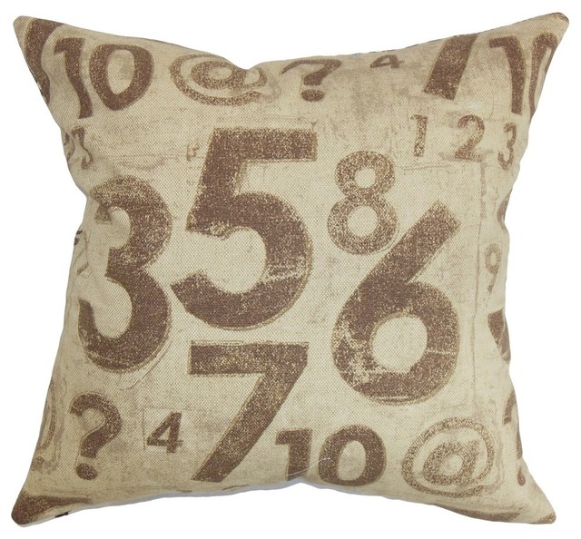 Fred Typography Pillow Sienna 18"x18"