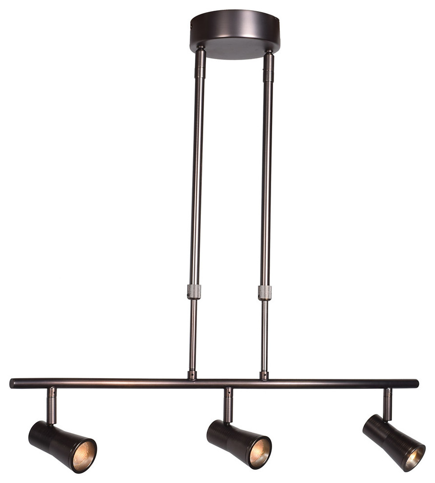 Sleek LED Spotlight Pendant, 3Light Transitional Track Lighting