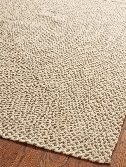 Braided Braided Area Rug, Rectangle, Beige-Brown, 9'x12'