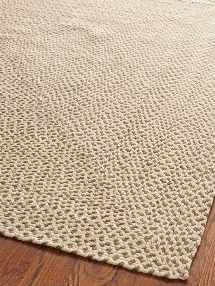 Braided Braided Area Rug, Rectangle, Beige-Brown, 9'x12'