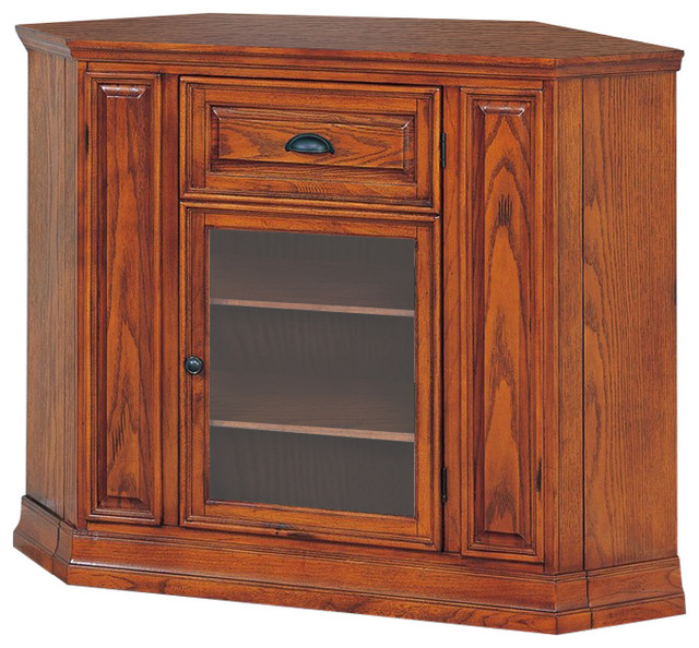 Leick Furniture Boulder Creek 46" Corner TV Stand in Medium Oak