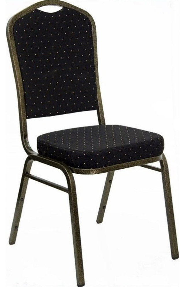 Flash Furniture Hercules Crown Back Banquet Stacking Chair in Black
