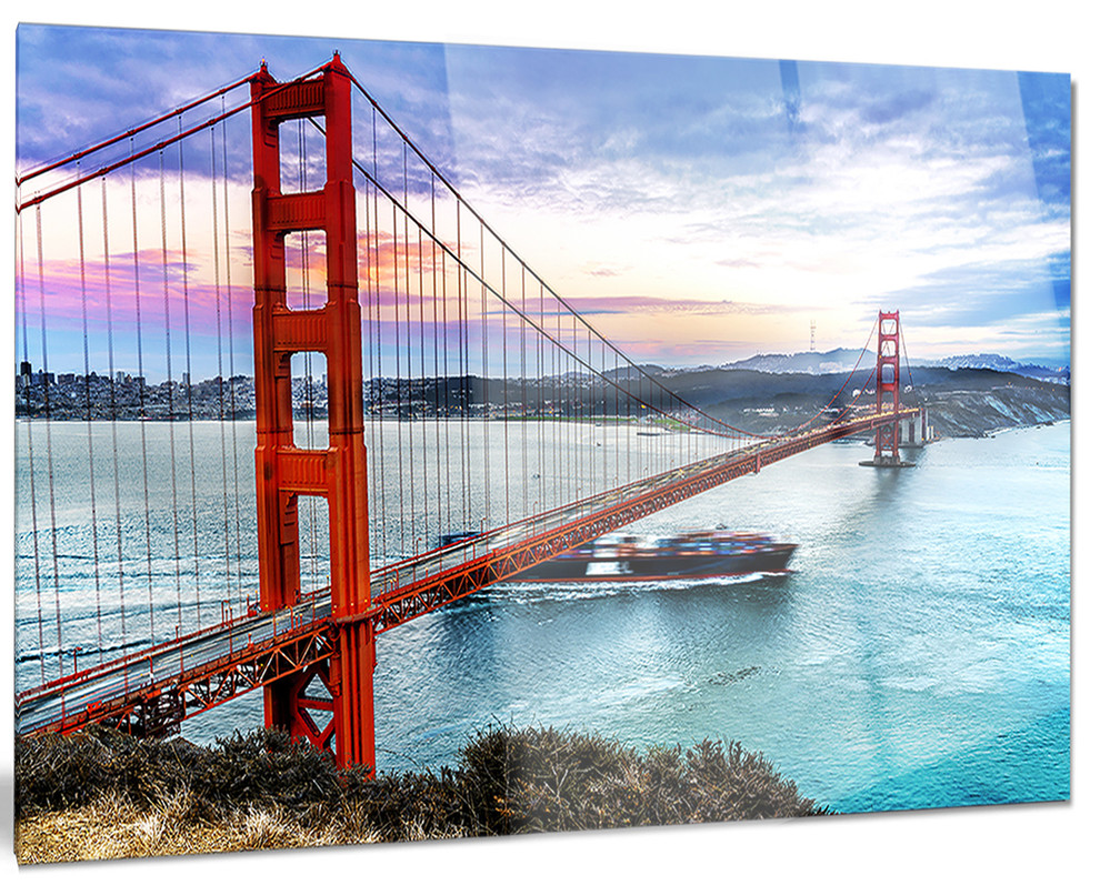 "Golden Gate in San Francisco" Glossy Metal Wall Art, 40"x30"