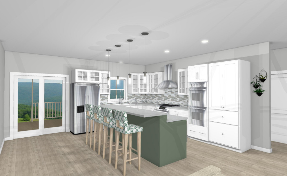 Inspiration for a transitional home design remodel in Raleigh