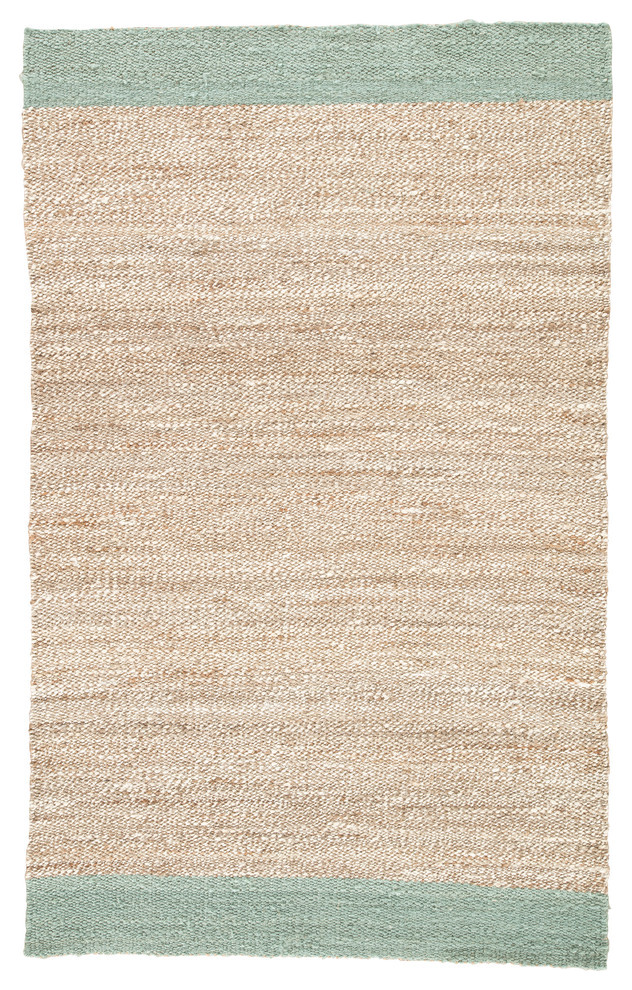 Jaipur Living Mallow Natural Bordered Tan/Blue Area Rug, 9'x12'