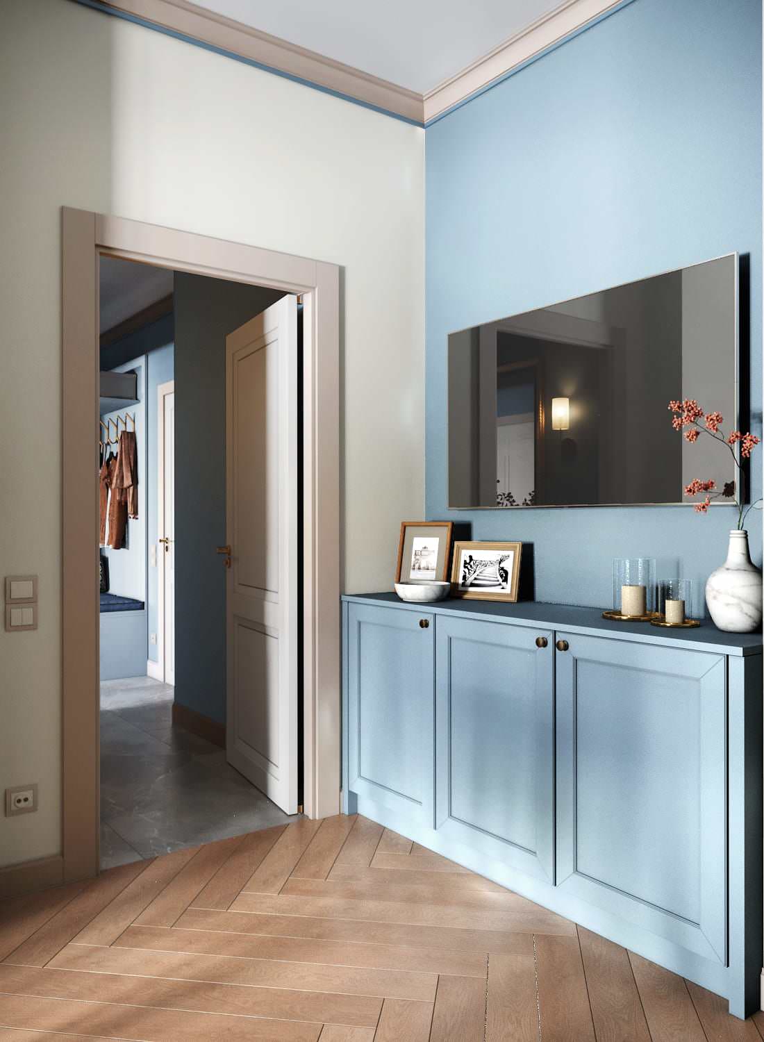 Квартира в голубых оттенках