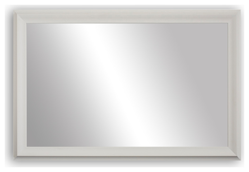 Woodford White Framed Mirror Transitional Bathroom Mirrors by FrameMyMirror Houzz