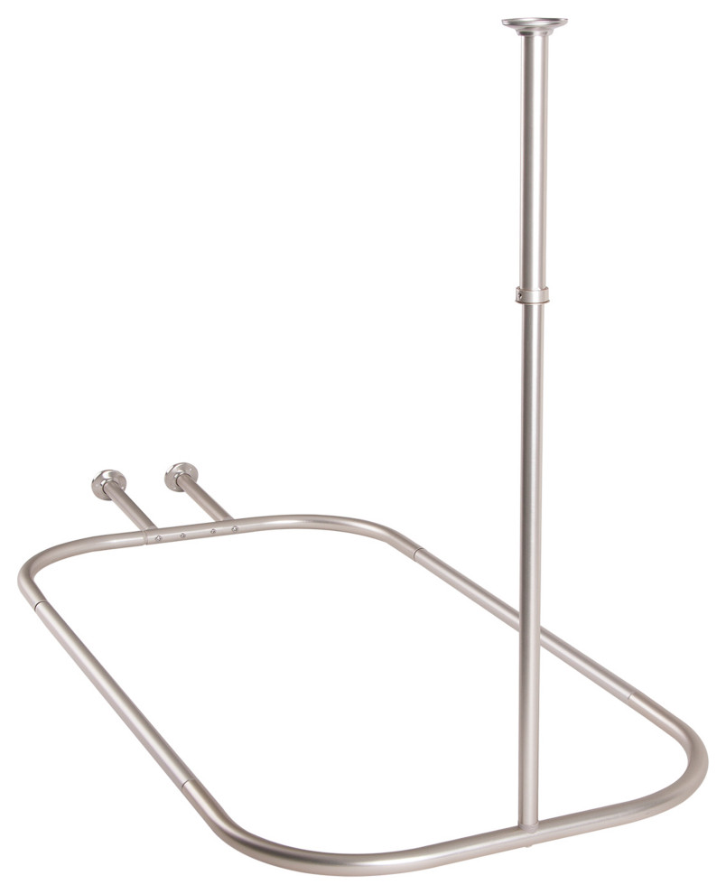 Utopia Alley Aluminum Hoop Shower Rod 45.7" Size by 22", Nickel