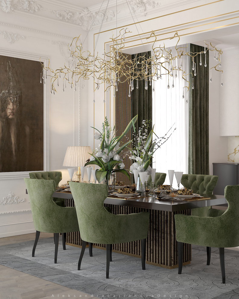 Гостиная и кухня в стиле современная классика