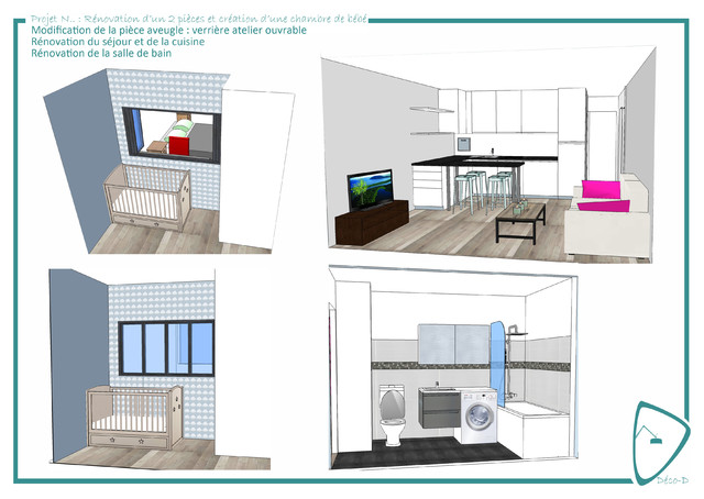 R&eacute;novation d'un 2 pi&egrave;ces modern