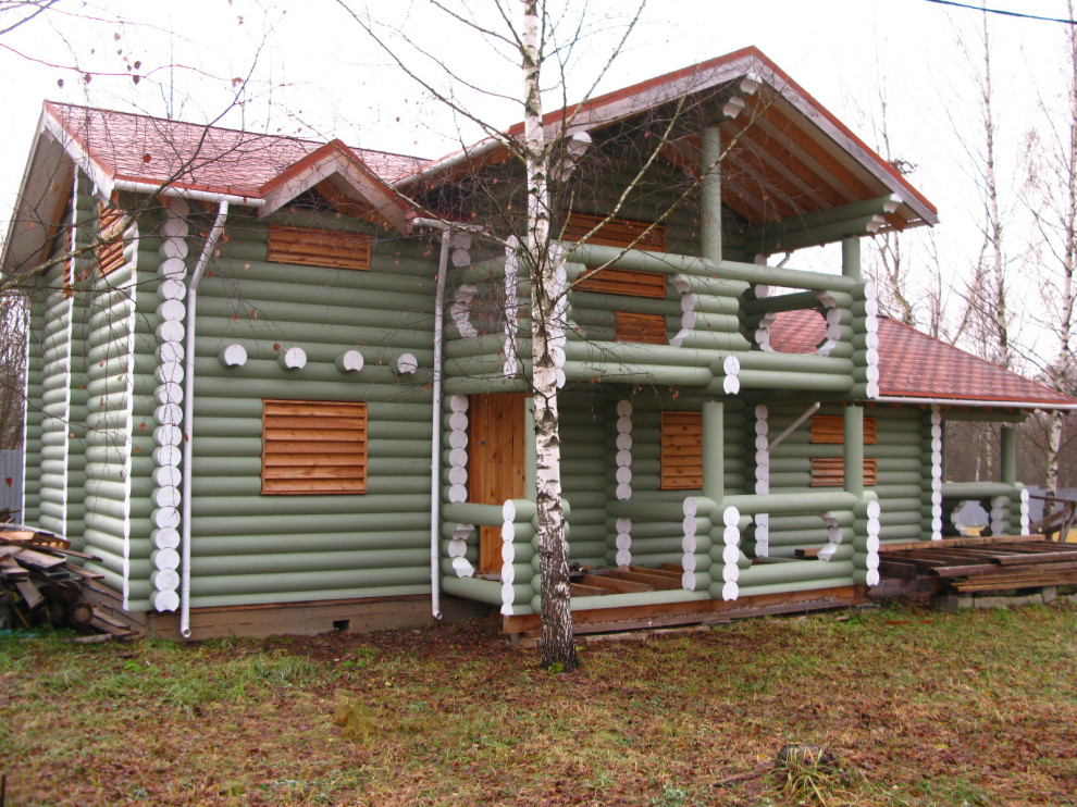 Дом из оцилиндрованного бревна 172 м.кв.