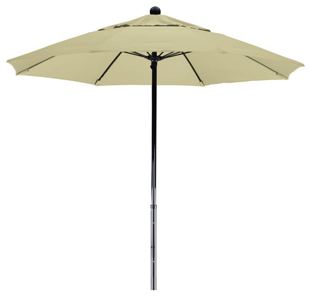 7.5 Foot Sunbrella Fabric Fiberglass Frame Pulley Lift Patio Market Umbrella