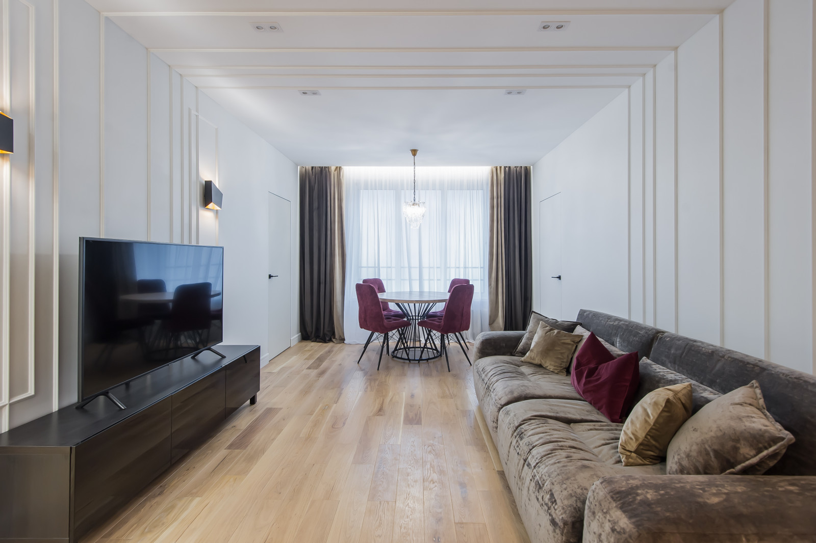 Квартира в современном стиле с зелёной спальней