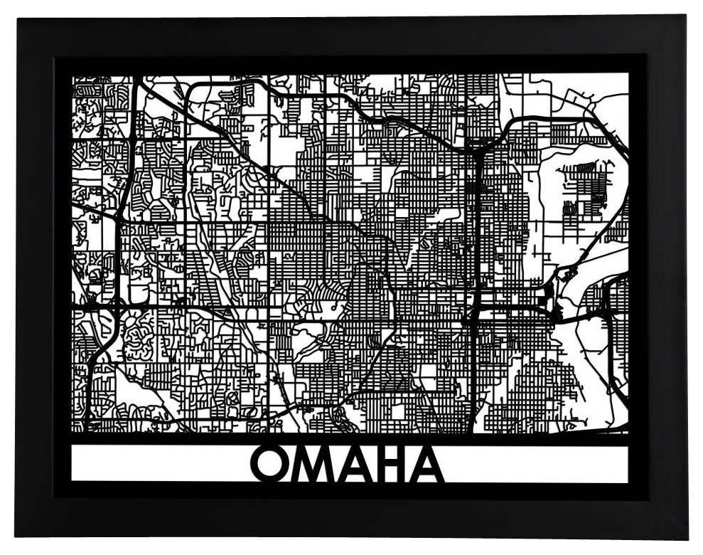 Omaha Street Map - Contemporary - Prints And Posters - by Cut Maps | Houzz