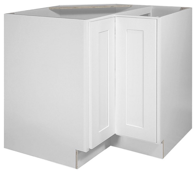 Brookings Wood Corner Cabinet in White 36-Inch by 34.5-Inch by 24-Inch