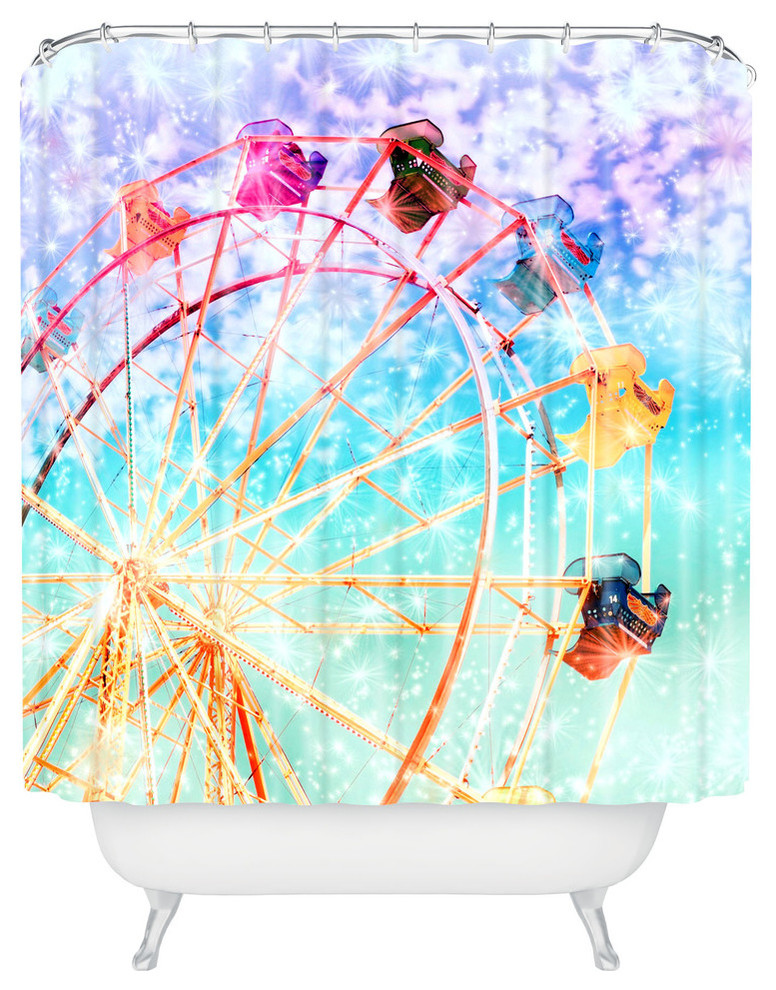 Lisa Argyropoulos Galaxy Wheel Shower Curtain, Standard 69"x72