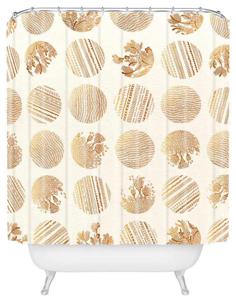 Iveta Abolina Vanilla Dot Shower Curtain, 72"x69" Contemporary