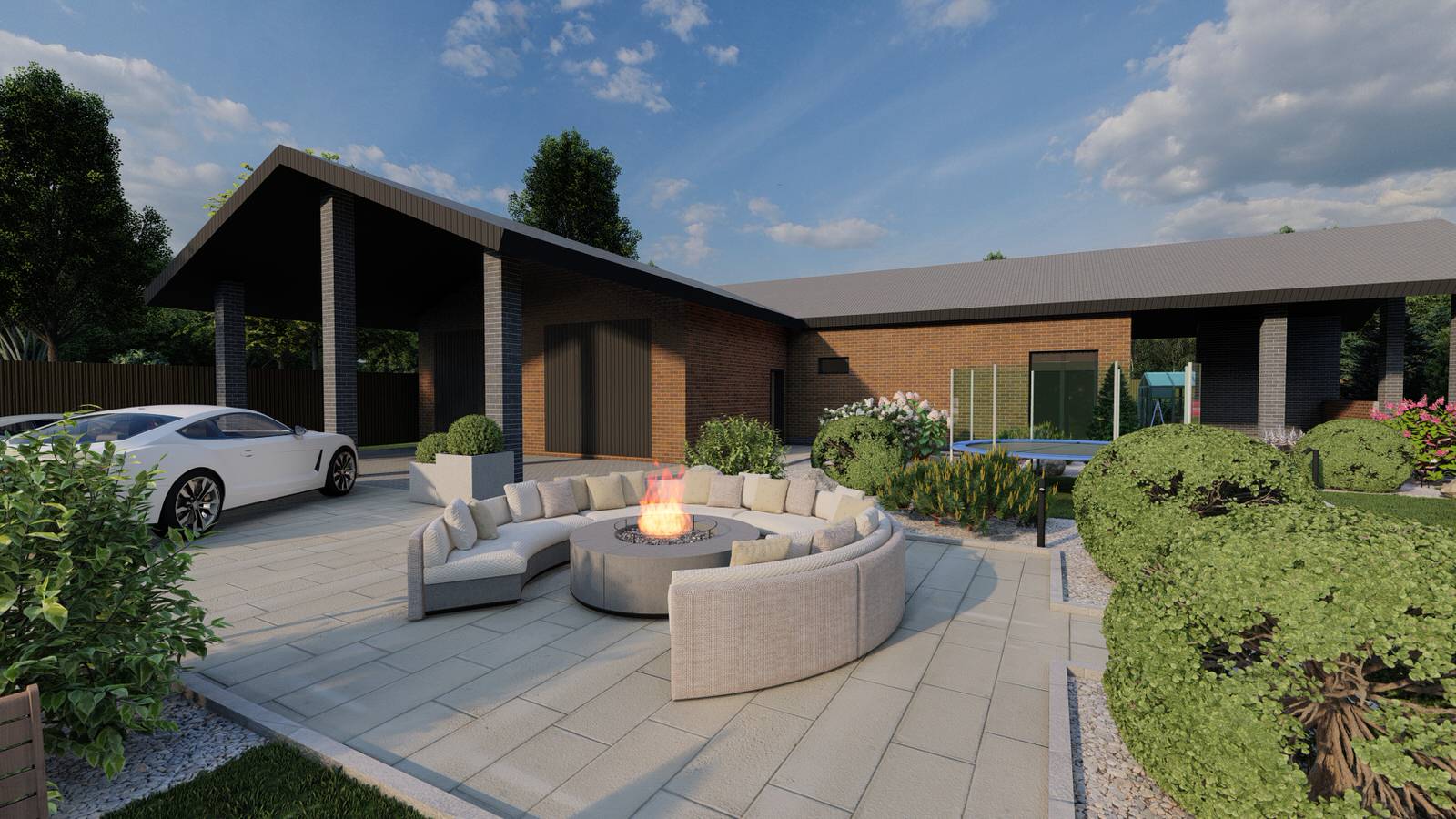 Ландшафтный дизайн 25 соток в д. Большая Ельня