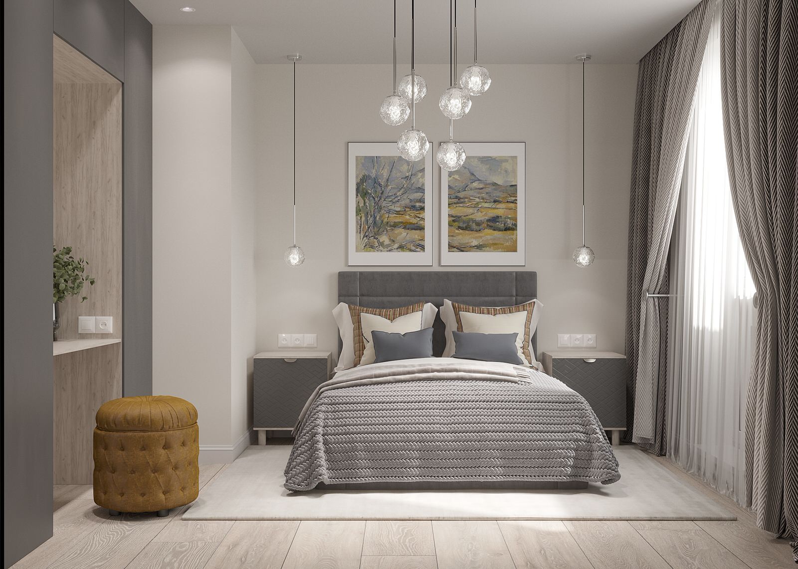 Спальня в современном стиле 12 м2