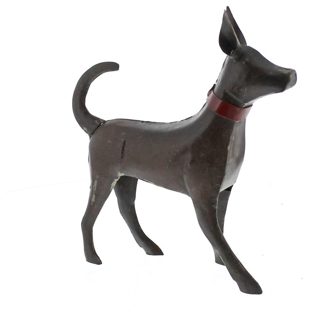 Rusty Recycled Metal Bulldog Decorative Lawn Decoration