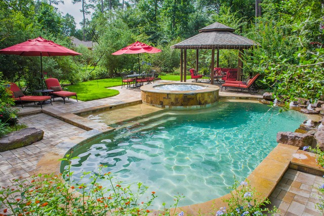 Wooded Backyard Oasis - Traditional - Pool - Houston - by ...