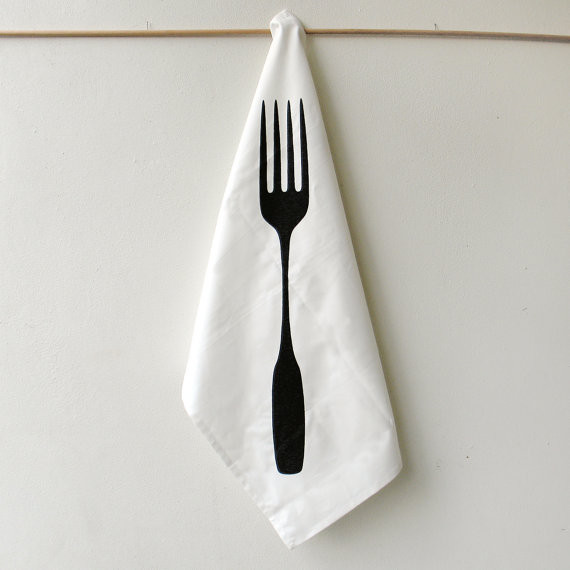 Giant Fork Tea Towel by Xenotees