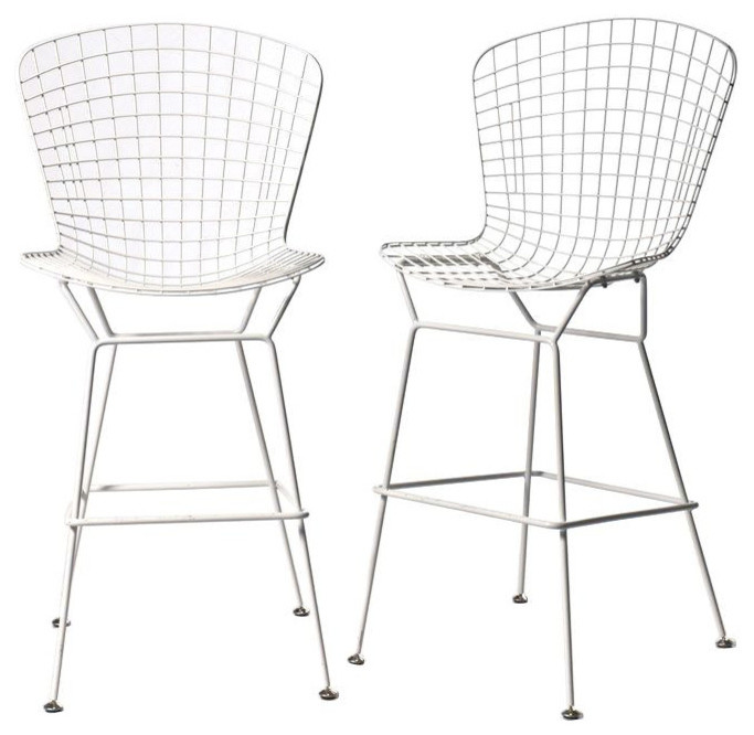 SOLD OUT!  Pair of Bertoia-Style Bar Stools in White - $400 Est. Retail - $240 o