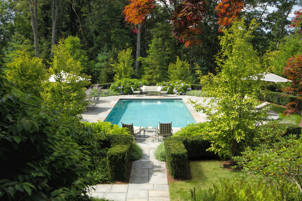 Inspiration for a traditional rectangular pool in Boston.