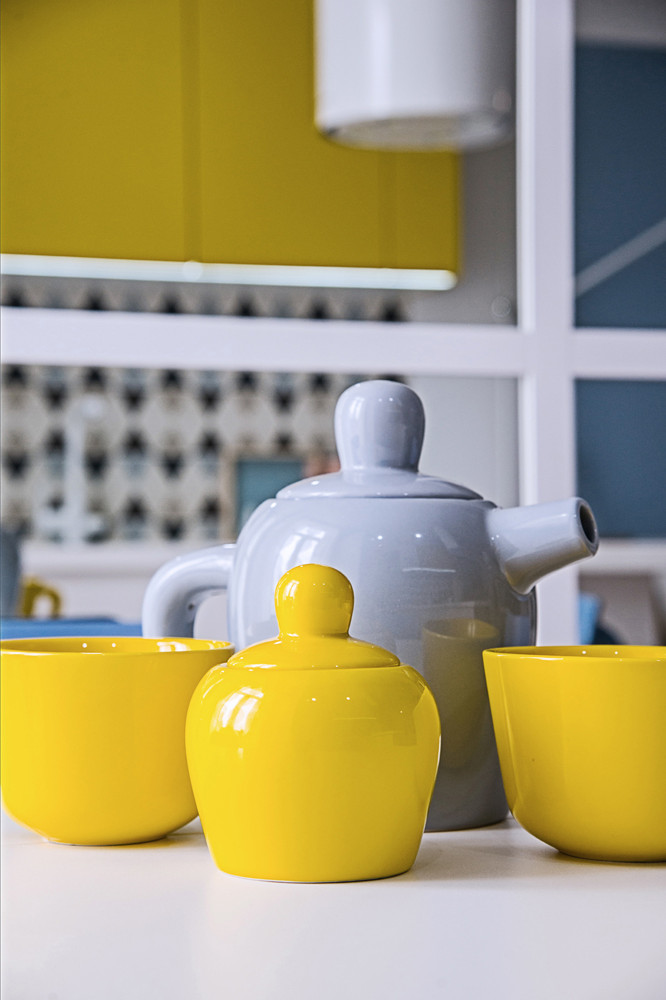 Яркий интерьер на 44 метрах