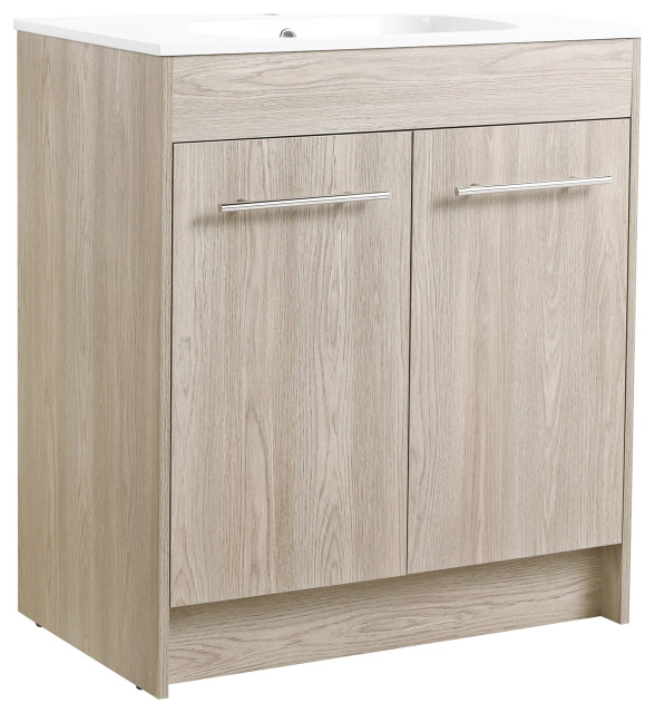 30 Inch Plywood Freestanding Bathroom Vanity with Gel Basin and Doors ...