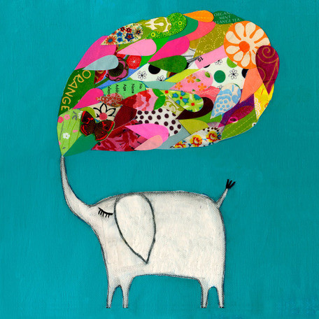 Canvas Art "Lucky Elephant Turquoise" by Mati Rose McDonough - Contemporary  - Kids Wall Decor - by Oopsy Daisy, Fine Art for Kids | Houzz