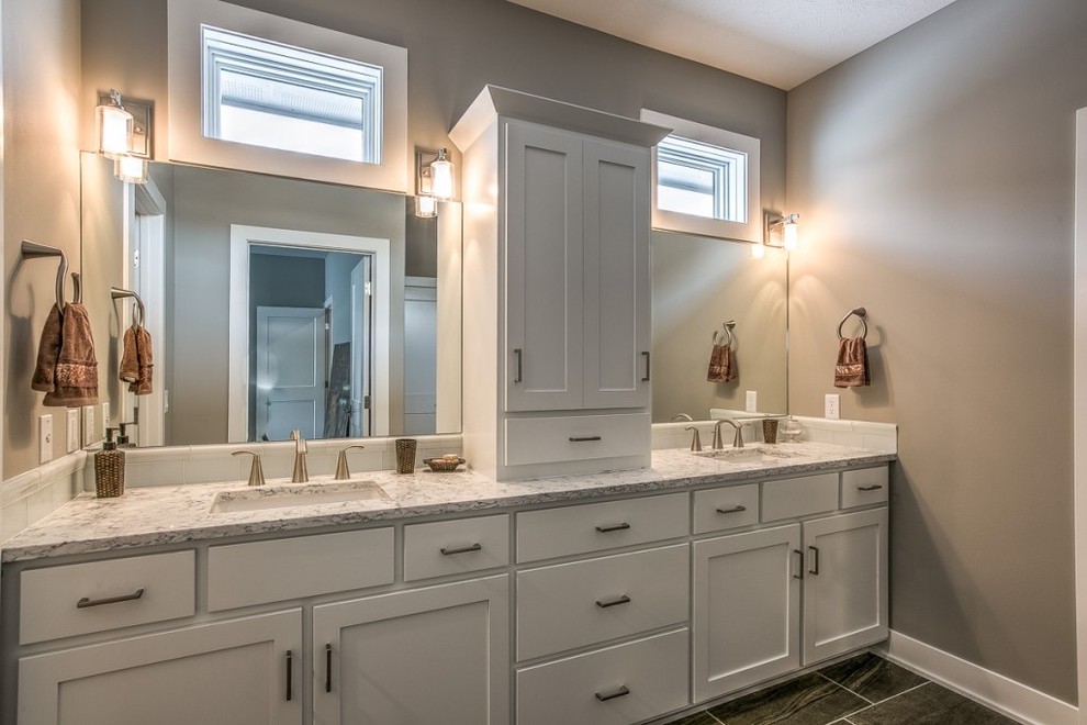 Home design - transitional home design idea in Omaha