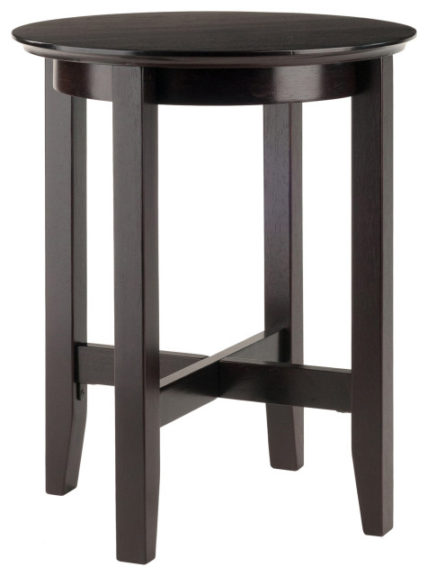 Toby Round Accent End Table, Espresso - Industrial - Side Tables And End Tables - by Global ...