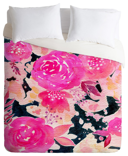 Deny Designs Stephanie Corfee Pink In The Dark Duvet Cover Set