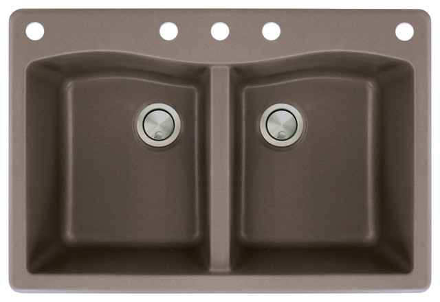 33-in x 22-in Drop-in Aversa Granite Kitchen Sink in Espresso