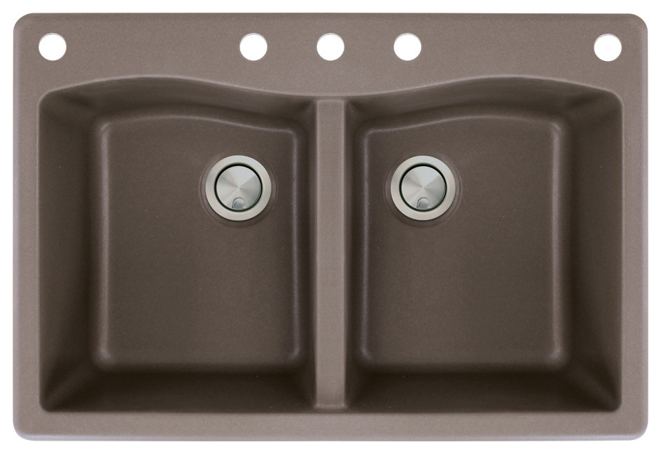 33-in x 22-in Drop-in Aversa Granite Kitchen Sink in Espresso