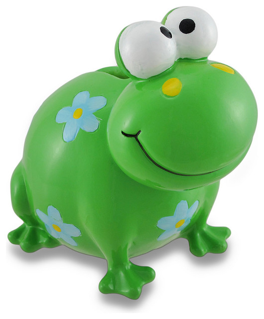 Adorable Green Flower Frog Money Bank Piggy