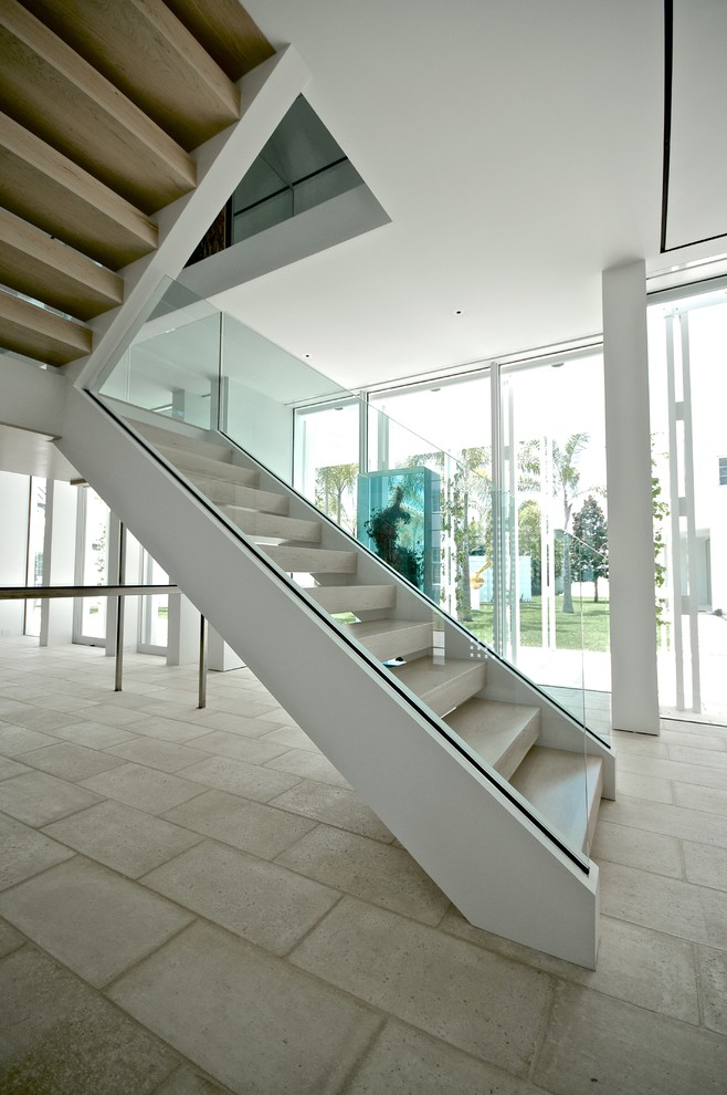 Inspiration for an expansive contemporary wood floating staircase in DC Metro.