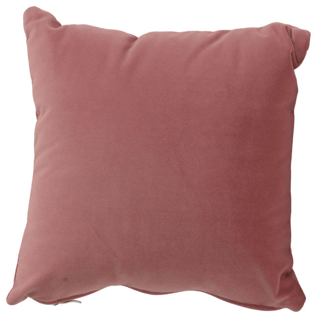 Taffy Decorative Square Accent Pillow, Blush Pink Velvet 16