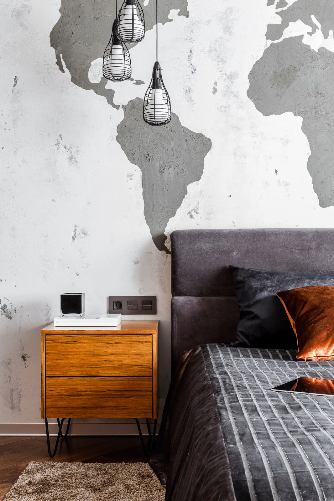 Фото спальни реализованного проекта квартиры ЖК "Центральный"