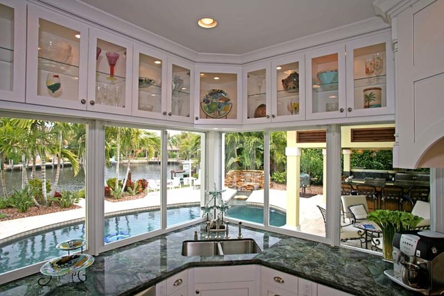 Bay Front Beach Home transitional-kitchen