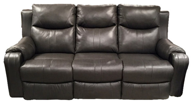 Southern Motion Marvel Leather Power Reclining Sofa In Graphite Gray