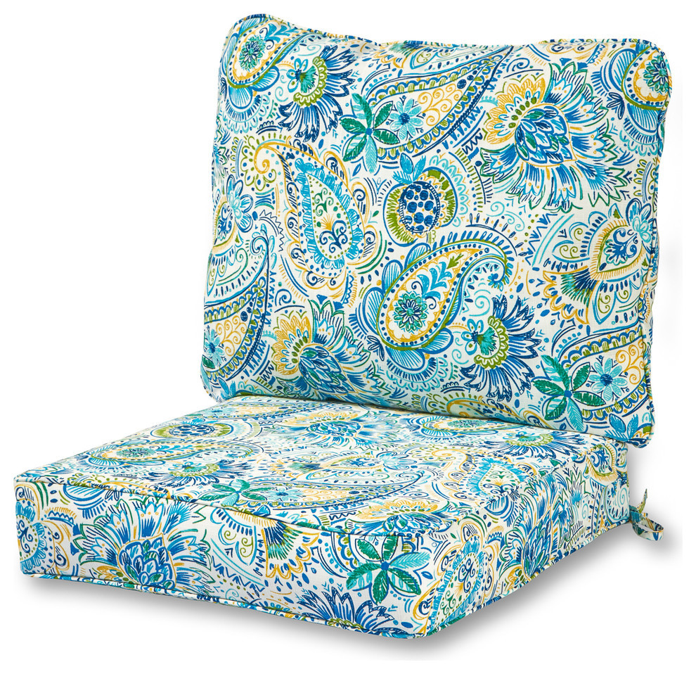 Indoor Gilford Baltic Wicker Seat Cushion Set of 2 Pillow Perfect Outdoor 2 Piece